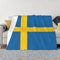 Weiche, gemütliche und flauschige Decke mit schwedischer Flagge, leicht, luxuriös, Flanell, niedlich bedruckte Decke