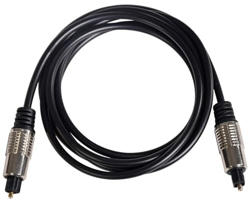 AV:Link | TOSlink Optical Cable for Crystal Clear Multi-Channel Digital Audio, Soundbar, Home Theatre, Gold-Plated, Fibre Optic Speeds, Nicol Cased Connectors | 1.5 Metre, Black