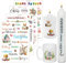 LunarCharm 4 Stück Kerzentattoo Ostern, Wassertransferdruck, Ostern Sticker Deko, Kaninchen und Osterei, Wasserschiebefolie Kerzen, Kerzenaufkleber, Kerzen dekorieren, Bunte