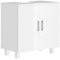 HOMCOM Mobile Sottolavabo per Bagno a 2 Ante con Ripiano Centrale, Mobile Bagno Sottolavabo con Maniglia e Piedini Antiscivolo in MDF, per Lavabi con o senza Colonna, 60x35x60 cm, Bianco Lucida