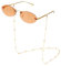 MEGAVOW Trendy Randlose Oval Sonnenbrill, Brillenband, Vintage Runde Kleine Sonnenbrille für Damen Herren, 90er-Jahre-Stil, Festival Rrave Punk Brillen Accessoires
