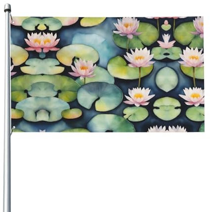 Schwarze Lilien-Pads, Gartenflagge, langlebig, dekorative Flagge für den Außenbereich, Hofflagge für den Außenbereich, Urlaubsdekoration