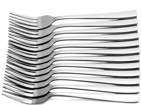 Dinner Forks Set of 12 Stainless Steel Table Fork Heavy 8.3 inch Kitchen Cutlery Sets Mirror Polishing Silverware Forks Tableware Dishwasher Safe Dining Accessories for Home Restaurant