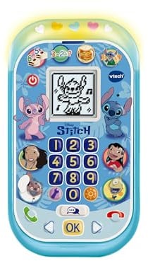 Vtech Stitch Learning Phone , English | Official Stitch phone, 6 character buttons for virtual calls, mini games and 4 learning games with Stitch & friends. Ages 3+