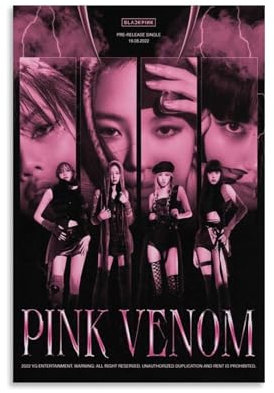 Magauy Blackpink Poster Music Vintage Collage Korean Band Für Zimmer, Ästhetische Leinwand-Wandkunst, Schlafzimmer-Dekor Poster 12x18inch(30x45cm)