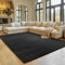 SIMPEX Teppich Wohnzimmer Schwarz 120x160 cm Kurzflor Teppich Waschbar, weich & rutschfest, modern einfarbiges Design für Wohnzimmer, Küche Schlafzimmer, & Kinderzimmer