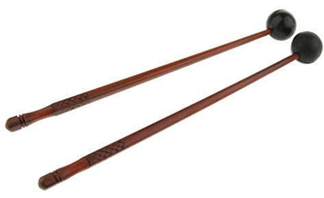Drum Drumsticks Steel Mallet Percussion Instrument Parts, Pack of Lotus Drum Beaters Mallets 9.25 Inch Wood
