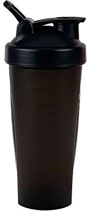 Bottiglia shaker per proteine a prova di perdite, 600 ml, con impugnatura, capacità 700 ml, design a bocca larga, portatile, per palestra, viaggi, bianco/nero/blu/arancione/