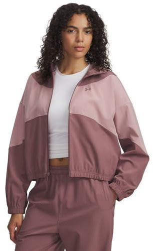 Under Armour UA Rival Woven JKT HD Femmes Gilet en Coton Rouge Vin-Vieux Rose M