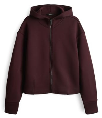 OPUS Damen Sweatshirt | GULNORA Regular Sweatjacke im Blousonstil Dark Grape, 40