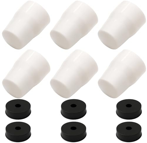 YTLSDHF 6 White Plastic Radiator Caps with 6 Black Plug Accessories, Radiator Valve Caps, Durable Radiator Valve Covers for Home Heating Systems, Universal Fit