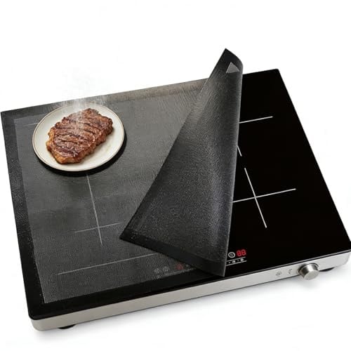Protection Plaque Induction Tapis de Cuisson à Induction en Silicone Protege Plaque Induction Silicone 60x52cm Résistant à la Chaleur et Aux Rayures pour Cuisinière à Induction