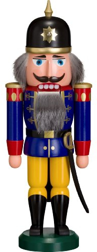 Seiffener Volkskunst echt Erzgebirge Nussknacker Soldat 37 cm (blau)