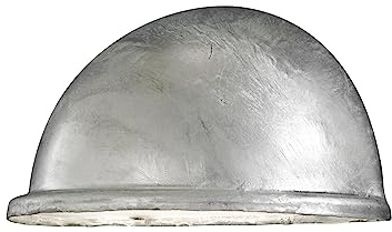 Konstsmide Outdoor Wall Lights Mains Powered/Torino Small Down Modern Bulkhead Marker/1 x 25 W E14 Max Lamp/Frosted-Opal/Aluminium/IP23/Outside Light RAW Galvanised Steel