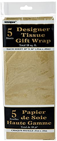 Seidenpapier Blätter - Metallisches Gold - 5er-Pack