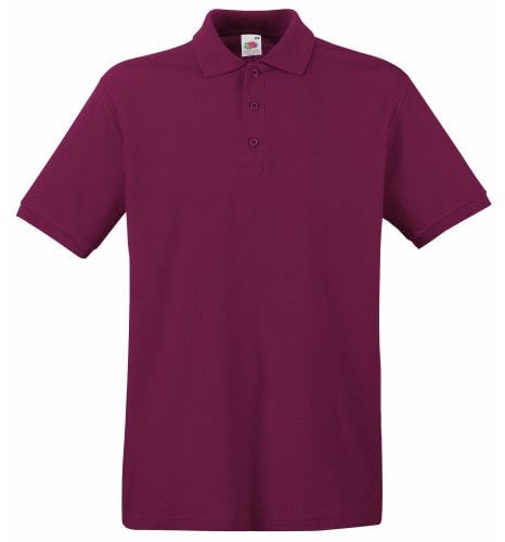 Fruit Of The Loom Mens Premium 100% Cotton Pique Short Sleeve Polo Shirt (M) (Burgundy)