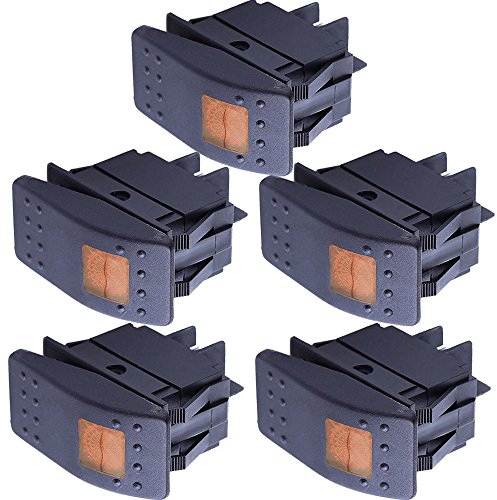 Mintice™ 5 X KFZ Auto Kippschalter Druckschalter Schalter Wippschalter Wasserdicht 12V 20A Gelb LED Licht Lampe 4Pin AN/AUS