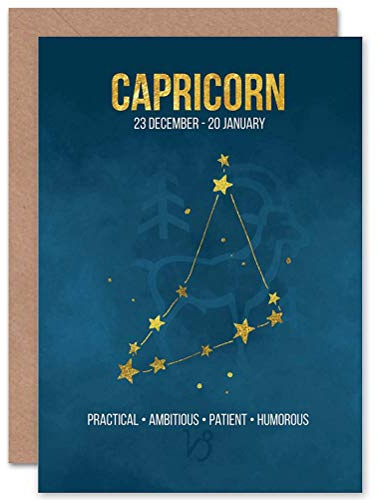 Wee Blue Coo BIRTHDAY CARD - ZODIAC STAR SIGN ASTROLOGY BLUE CAPRICORN