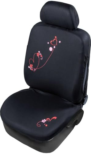 Glamour Universal Single Front Seat Cover Black-Red