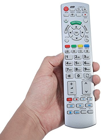 Fosa TV-Fernbedienung für Panasonic N2QAYB000504 N2QAYB000673 N2QAYB000785 TX-L37EW30 TX-L42ES31,Weiß