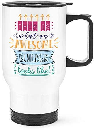 This is What an Awesome Builder Looks Like Travel Mug Cup with Handle