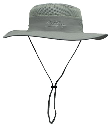 Outfly Breite Krempe Sonnenhut für Herren Damen Mesh Bucket Hat Leichter Bonnie Hut Outdoor Angelhut