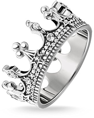 Thomas Sabo Damen Ring Krone geschwärzt 925 Sterling Silber TR2224-643-14