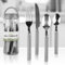 AB M Set di Posate 24 Pezzi Posate Inox con Manico in plastica Grigio in Barattolo Idea Regalo