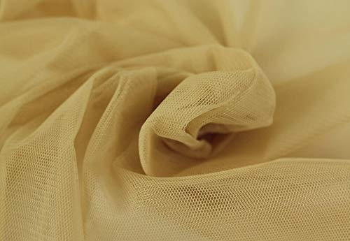 Tüll/Soft Mash - Meterware - für Bekleidung & Deko - Breite 150 cm - Soft und hochwertig (Gold)
