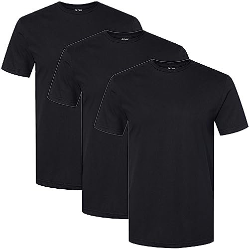 Gildan Men's Cotton Stretch T-Shirts, Multipack Underwear, Black Soot (Crew 3-Pack), XL (Pack of 3)