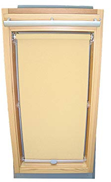 Rollo für VELUX Dachfenster Sichtschutzrollo für TYP GGU/GPU - M10 - Farbe Creme - mit Haltekrallen
