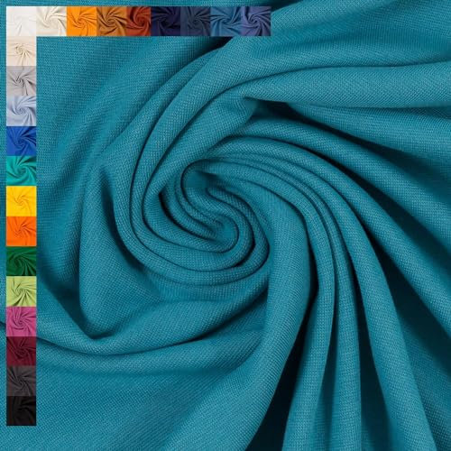 Bündchen Stoff Heike von Swafing, Schlauchware, uni hellpetrol (Länge am Stück: ab 25cm x Breite: 50cm/100cm)