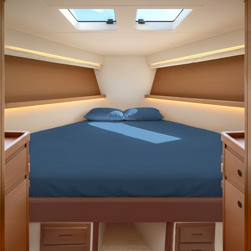 JS Sanders Collection Universal-Liegeplatz aus 100 % ägyptischer Baumwolle, 4-teilig, The Best Boat XL-V Liegeplatz, passend für Matratzen mit einer Tiefe von bis zu 20,3 cm, Fadenzahl 600