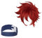 GZIRUE Rot Kurze Gerade Perücke Haar für Reki Kyan Cosplay Halloween Party Anime Fluffy Wig Kostüm mit Stirnband Haarschmuck