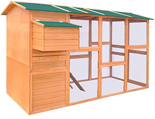 YITHOPI Hühnerstall aus Holz, großes Hühnerstall, Hühnerstall mit Zaun, Tablett und einem innovativen Verriegelungssystem, Hühnerstall aus Holz, großer Freiraum, 295 x 163 x 170 cm