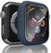 [2 Pièces] EEI Coque pour Apple Watch 44mm Series 6, Series 5, Series 4, SE 44mm, Protection Écran Verre Trempé Couverture Case de Protection en PC Ultra Mince (Noir+Bleu)