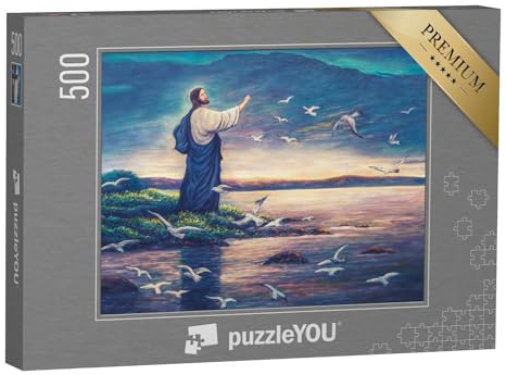 puzzleYOU: Puzzle 500 Teile „Ölgemälde: Jesus am Meer“ – aus der Puzzle-Kollektion Christentum