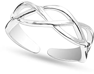 LeCalla 925 Sterling Silber Keltischer Knoten offen verstellbare Zehenringe für Damen