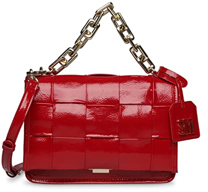 Steve Madden Damen Matters Crossbody, gewebt, Patent, rot