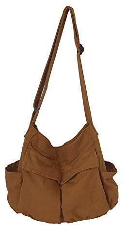 Caistre Umhängetasche für Damen und Herren, große Tragetasche mit mehreren Taschen, Segeltuch, Kuriertasche für Damen und Herren