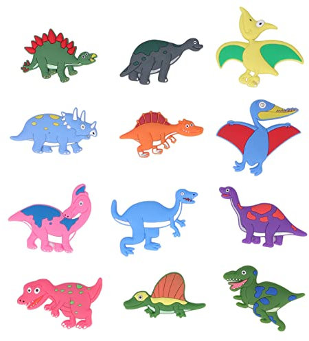 12 Uds Imán De Nevera Imanes Suaves De Silicona para Nevera con Lindos Patrones De Dinosaurio para Nevera Cocina