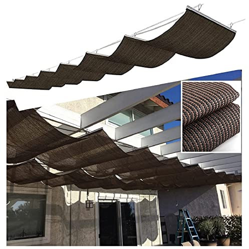 LIJINBO Sonnensegel Sichtschutznetz,Sonnenschatten-Segel, Wellenschatten-Segel, HDPE In Der Antu. Aufbilden Teleskop-Sonnenschutz-Netto-Innenhof Pavillon Pergolas Sonnenschutz For Den Außenschwimmmark