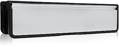 Xfort MailPlate Luxe 12 Letterplate Matt Chrome, Premium Draught Proof Postal Letterbox, Telescopic Sleeved Letter Box For Wooden, Composite And uPVC Midrail Doors With 40-80mm Door Thickness.