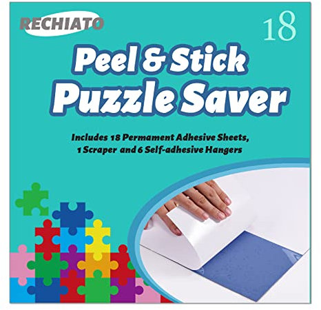 Preserve 3 X 1000 Puzzle Glue Sheets - 18 Peel and Stick Puzzle Saver Sheets, No Stress & No Mess