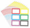 Hylabelest Colorful Plain Name Tag Labels Coloured Sticky Clothing Border Name Tag Stickers, 6 Colors (10 Sheets)