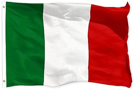 Shonye 150x90cm Bandera Italia, Bandera de Italia con 2 Ojales de Metal, Bandera Nacional Italiana de Color Brillante, Bandera Italiana Decorada en Eventos Deportivos, Fiestas, Desfiles