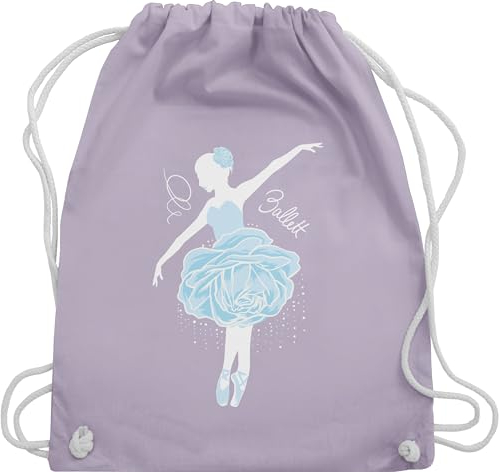 Turnbeutel Rucksack - Tanzen Geschenk - Ballerina - weiß/blau - Unisize - Pastell Lila - kinderturnbeutel dance ballett taschen sport tasche kinder tanz bag damen mit spruch tanzsport beutel