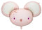 PartyDeco Folienballon Maus 75x46cm - XXL Ballon für Helium oder Luft - Luftballon zur Geburt Babyparty Baby Shower Mädchen Geburtstag - Folienluftballon als Geburtstagsdeko - Hellrosa