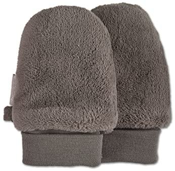 Sterntaler Unisex Baby Fäustlinge Ohne Daumen aus Teddyflausch, Elastisches Bündchen, Braun Melange, Einheitsgröße