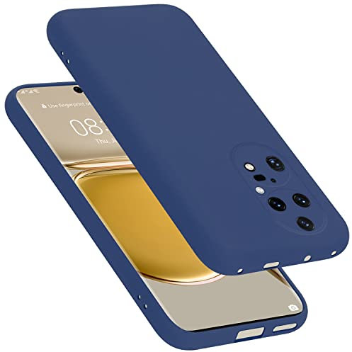 Cadorabo Hülle kompatibel mit Huawei P50 PRO Hülle Silikon Handyhülle für P50 PRO Case aus flüssigem Silikon- Kratzfeste und stoßfeste dünne TPU Schutzhülle - Liquid BLAU